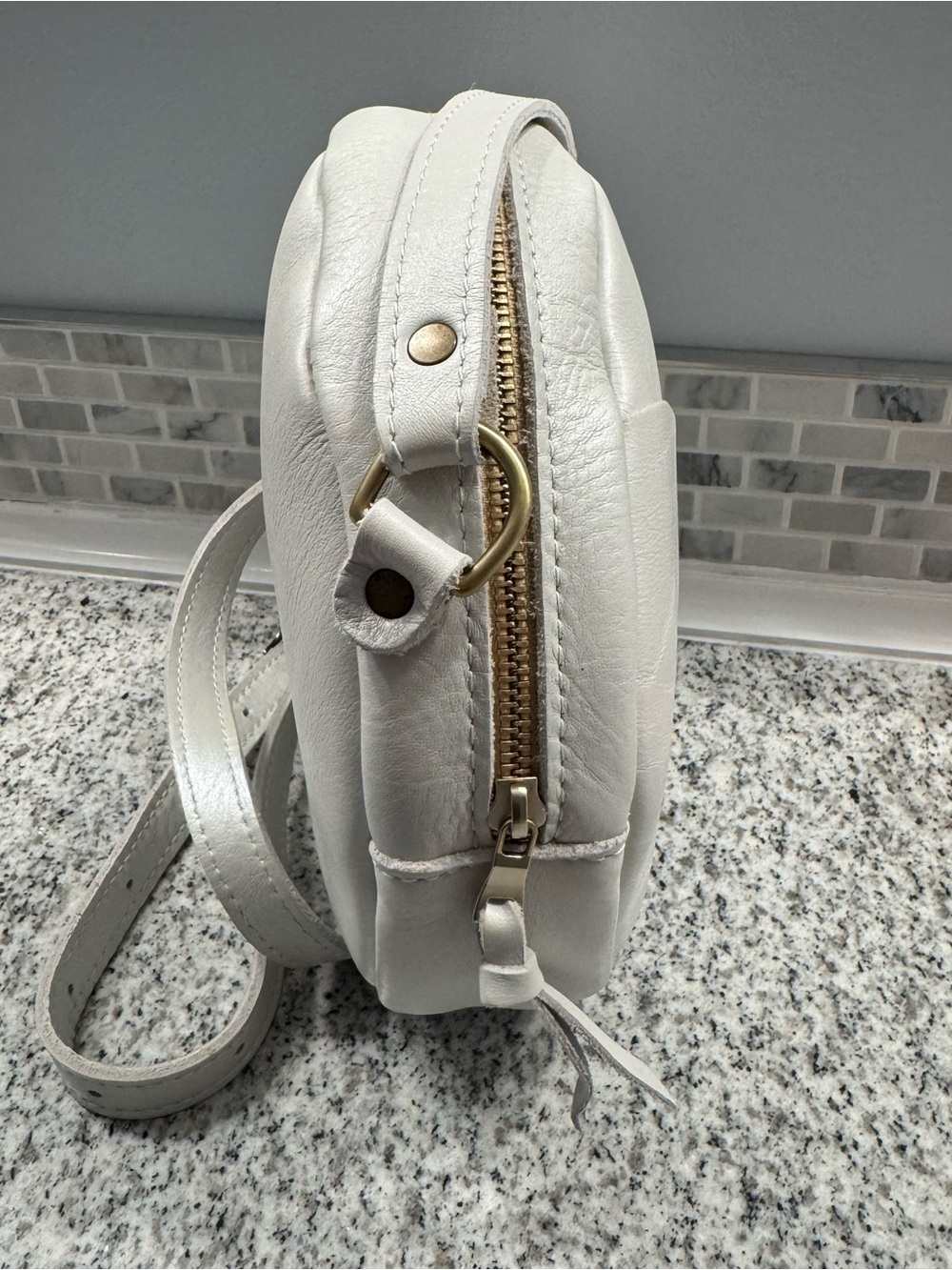 Portland Leather Pearl Large Circle Crossbody - Picture 3 of 7